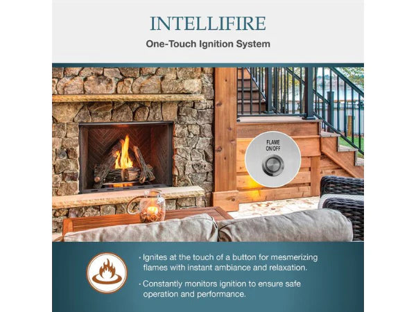 Majestic Courtyard 42" Traditional Outdoor Vent Free Natural Gas Fireplace with Traditional Stacked Concrete Refractory and IntelliFire Ignition System