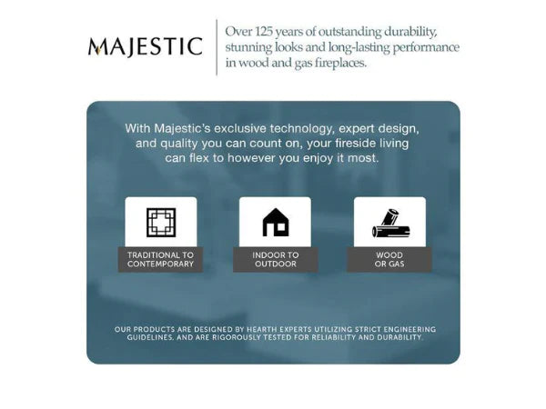 Majestic Courtyard 36" Traditional Outdoor Vent Free Natural Gas Fireplace with Traditional Stacked Concrete Refractory and IntelliFire Ignition System