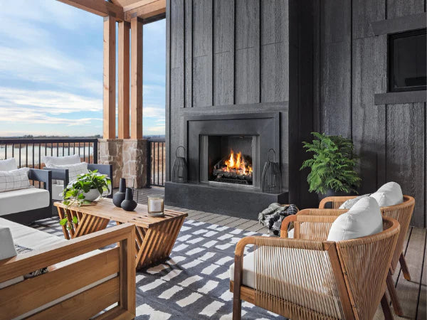 Majestic Courtyard 36" Traditional Outdoor Vent Free Natural Gas Fireplace with Traditional Stacked Concrete Refractory and IntelliFire Ignition System