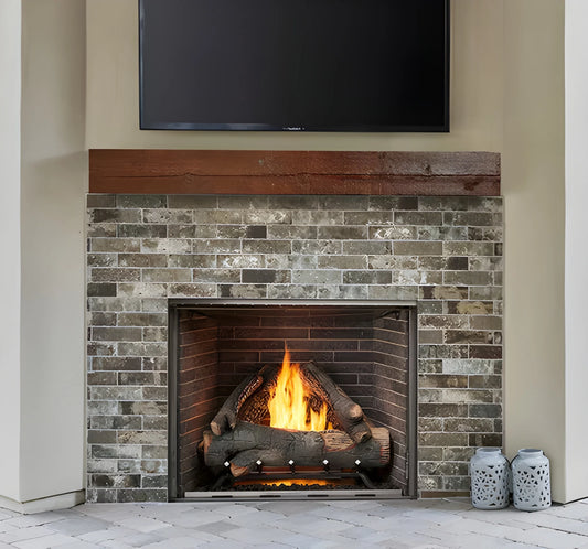 Majestic Courtyard 42" Traditional Outdoor Vent Free Natural Gas Fireplace with Traditional Stacked Concrete Refractory and IntelliFire Ignition System