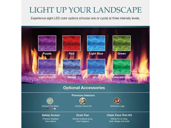 Majestic Lanai 60" Linear Contemporary Outdoor Vent Free Natural Gas Fireplace with Single-Sided IntelliFire Ignition System