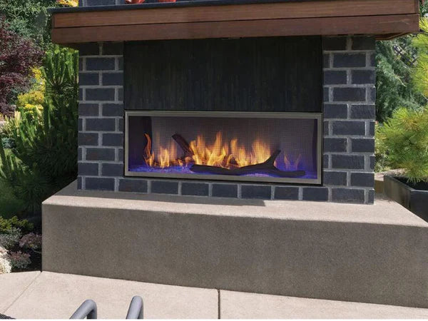 Majestic Lanai 60" Linear Contemporary Outdoor Vent Free Natural Gas Fireplace with Single-Sided IntelliFire Ignition System