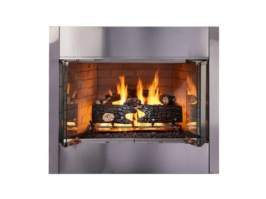 Villawood 42" Traditional Outdoor Wood Burning Fireplace with Herringbone Refractory