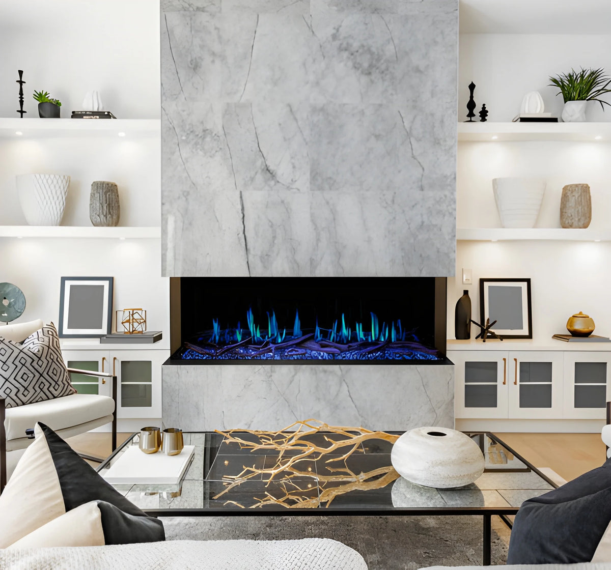 Modern Flames Orion Multi 76" Heliovision Built-in/Wall Mounted Virtual Linear Electric Fireplace