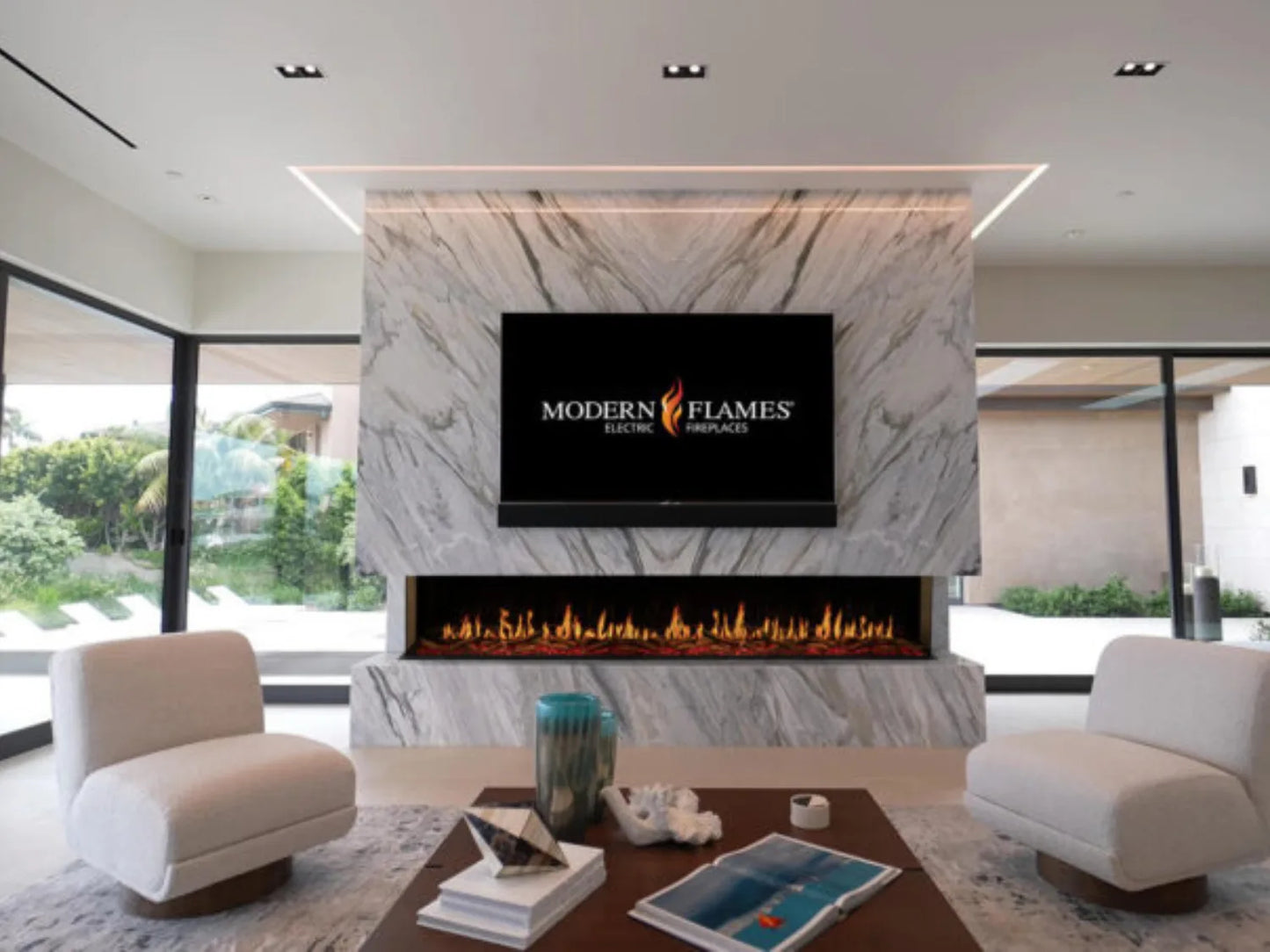 Modern Flames Orion Multi 100" Heliovision Built-in/Wall Mounted Virtual Linear Electric Fireplace