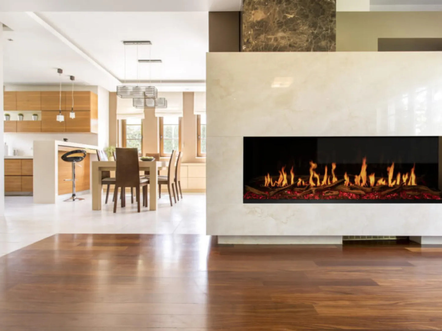 Modern Flames Orion Multi 100" Heliovision Built-in/Wall Mounted Virtual Linear Electric Fireplace