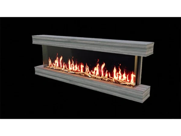 Modern Flames Weathered Walnut Studio Suite Premium Wall Mounted Cabinet for 80" Landscape Pro Multi Fireplace