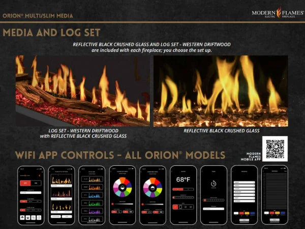 Modern Flames Orion Traditional 36" Heliovision Built-in Virtual Electric Fireplace Insert