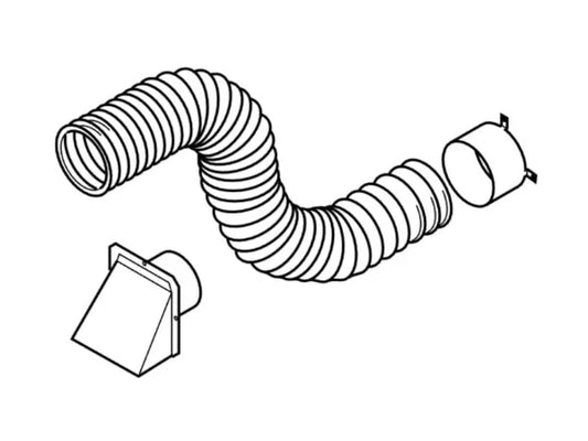 AK4 4" Outside Air Kit with Collar, Hood and 3' Flex Pipe