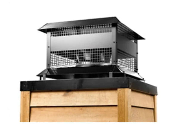 ST1175SS Stainless steel Square Vertical Venting Wood Termination Cap for SL1100 Series Pipe