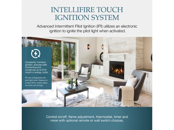 Majestic Quartz 32" Traditional Top/Rear Direct Vent Natural Gas Fireplace with IntelliFire Touch Ignition System