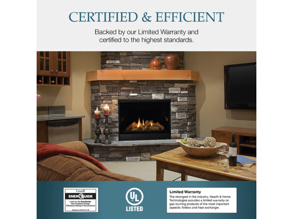 Majestic Quartz 36" Traditional Top/Rear Direct Vent Natural Gas Fireplace with IntelliFire Touch Ignition System