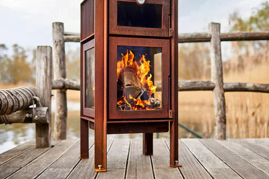 Quercus Outdoor Wood Fireplace with Even