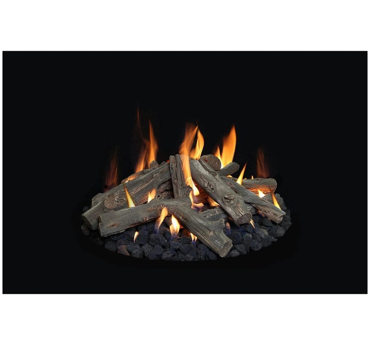 Grand Canyon Round Flat Stack Outdoor Natural Gas or Propane Weather Beater Electronic Control Fire Pit Stack Kit