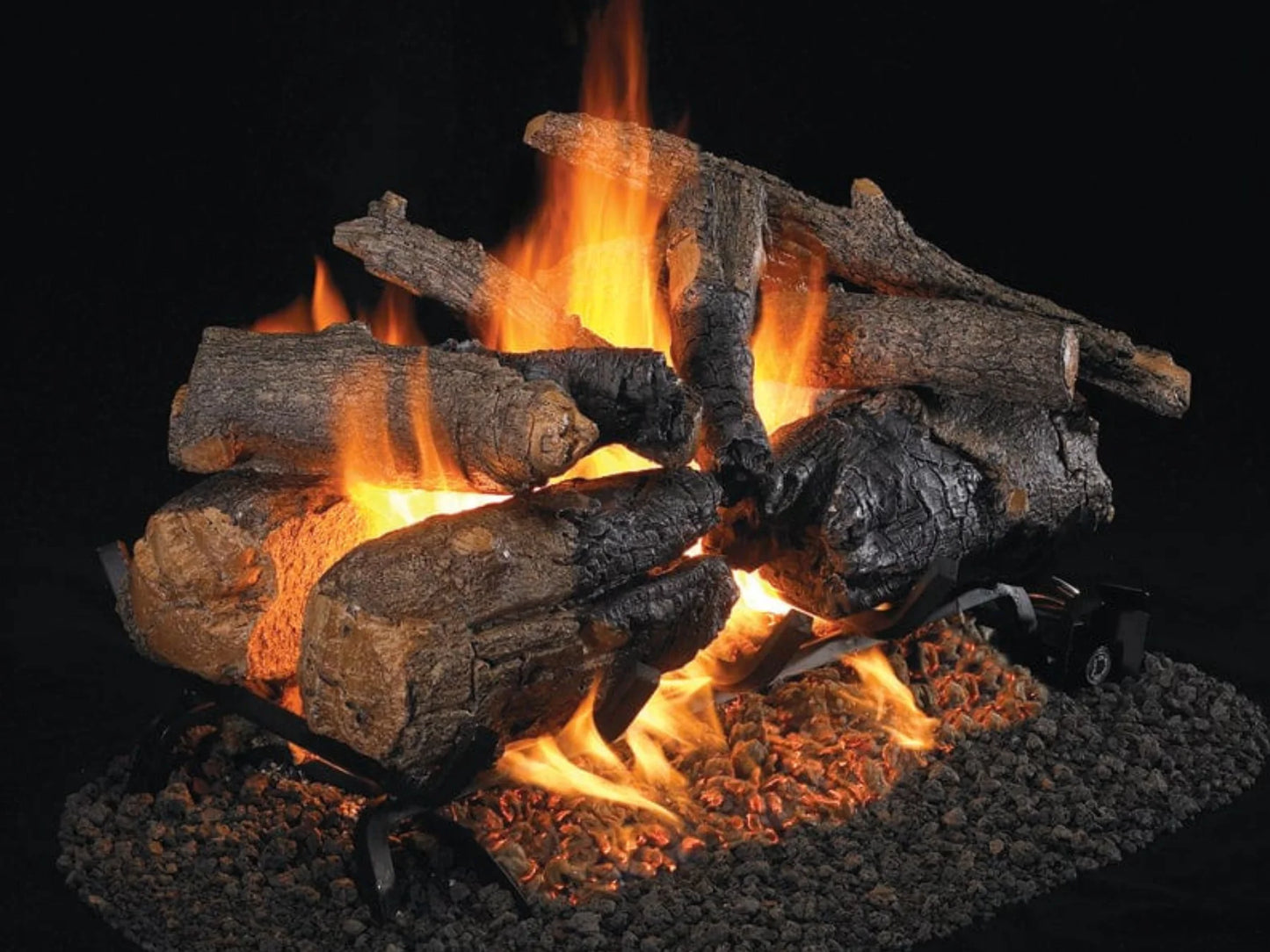 Real Fyre Charred American Oak 18" See-Thru Vented Gas Log Set