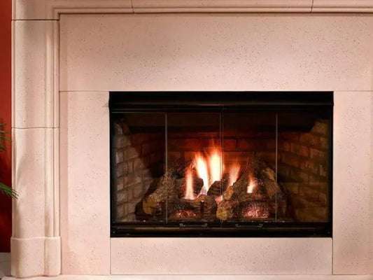 Reveal 42" Traditional Open Hearth B-Vent Natural Gas Fireplace with IntelliFire Ignition System and Traditional Refractory