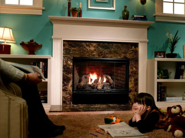 Majestic Reveal 36" Traditional Open Hearth B-Vent Natural Gas Fireplace with IntelliFire Ignition System and Traditional Refractory
