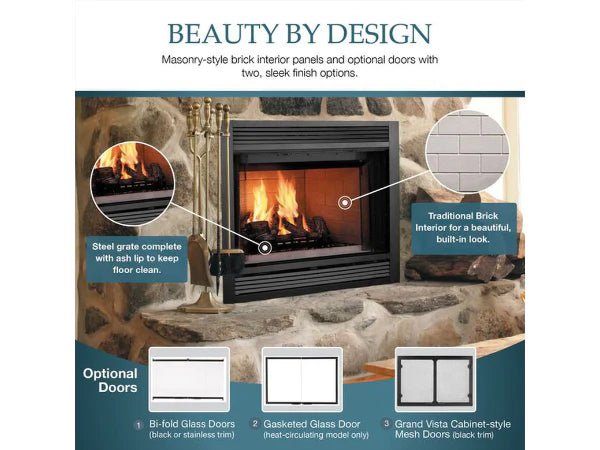 Majestic Sovereign 42" Heat Circulating Traditional Wood Burning Fireplace