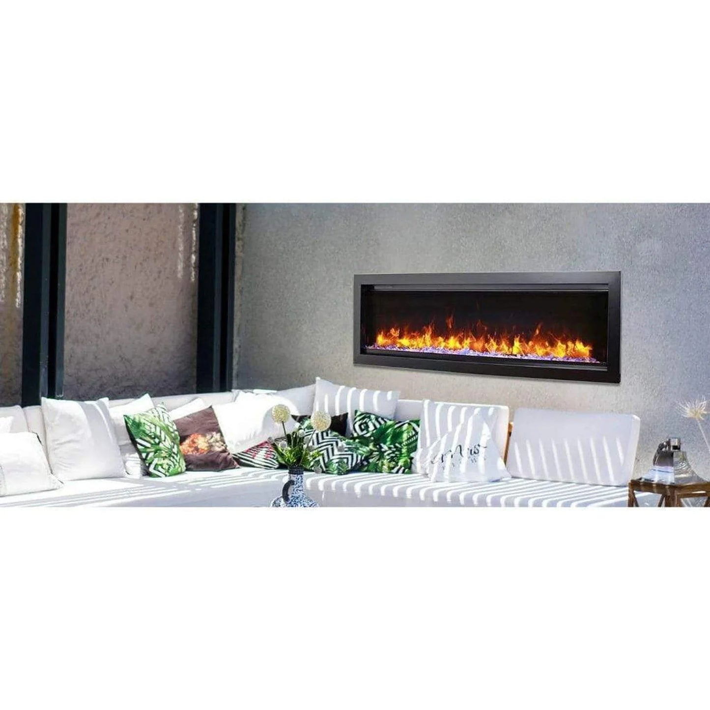 Amantii Symmetry Xtra Tall Bespoke 100" Indoor Outdoor Built-In Smart Electric Fireplace | SYM-100-XT-BESPOKE