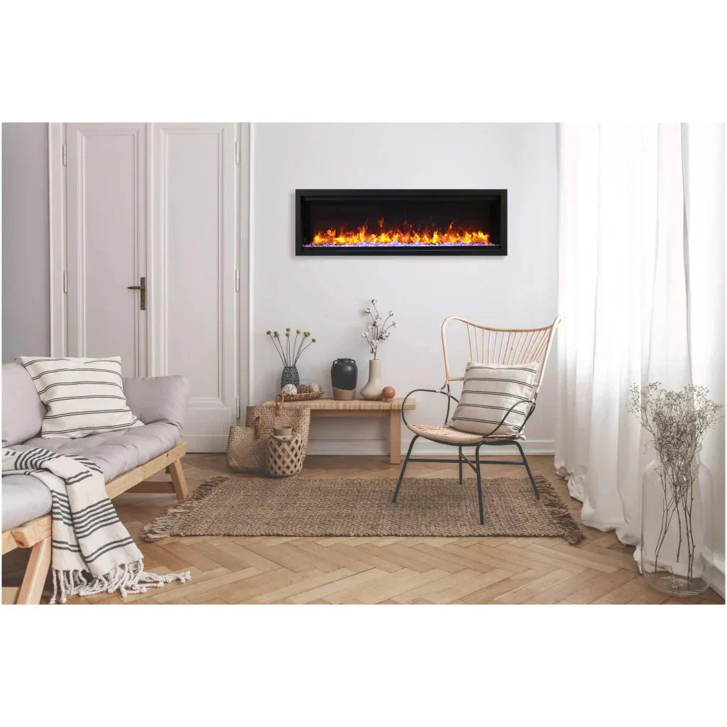 Symmetry Lumina 74" Indoor Outdoor Built-In Smart Electric Fireplace
