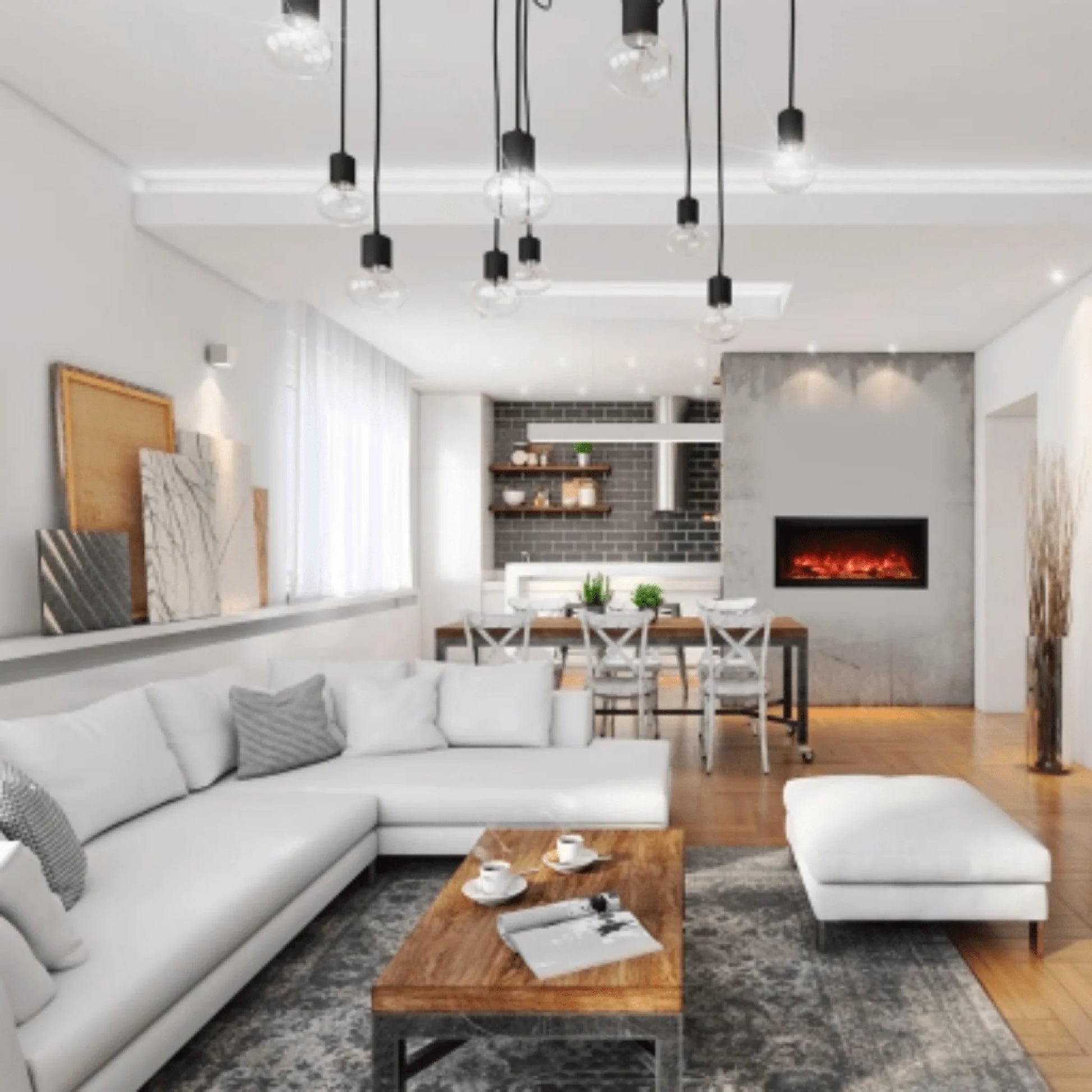 Symmetry Xtra Tall 88" Indoor Outdoor Built-In Smart Electric Fireplace