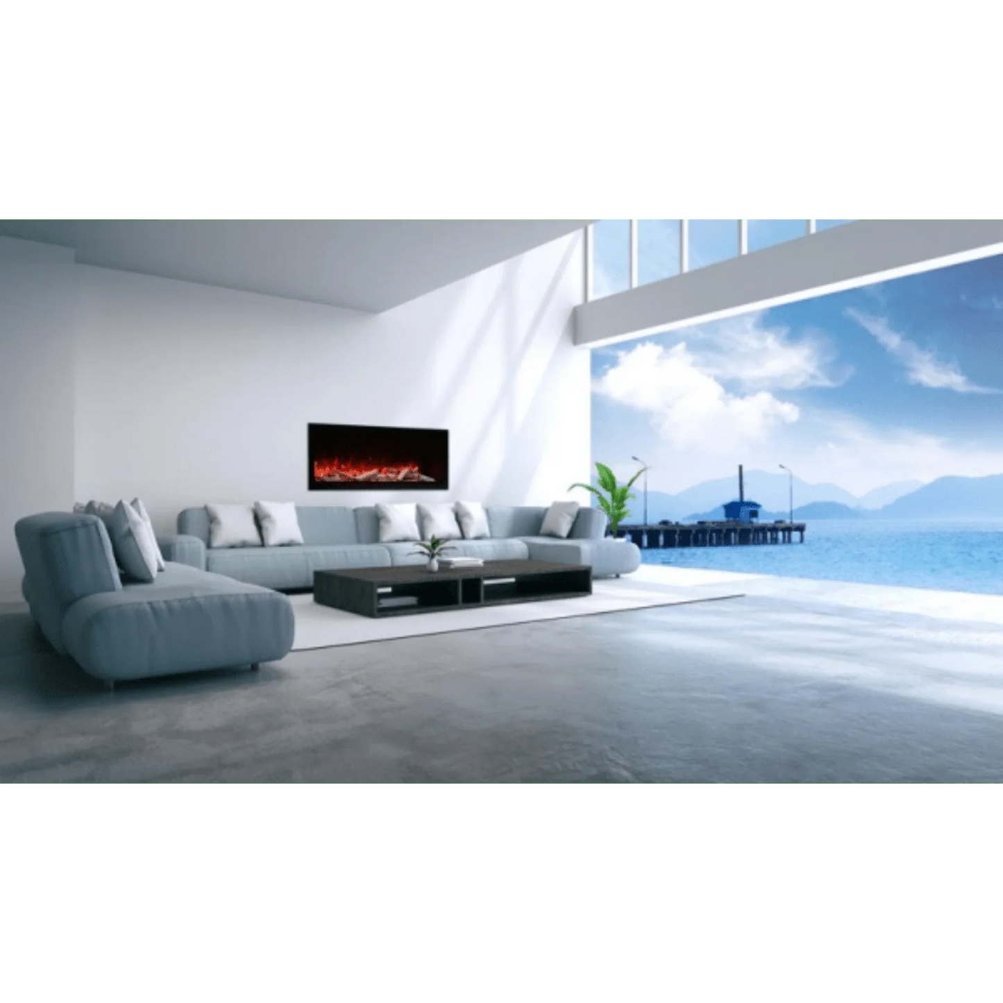 Amantii Symmetry Xtra Tall 60" Indoor Outdoor Built-In Smart Electric Fireplace | SYM-60-XT