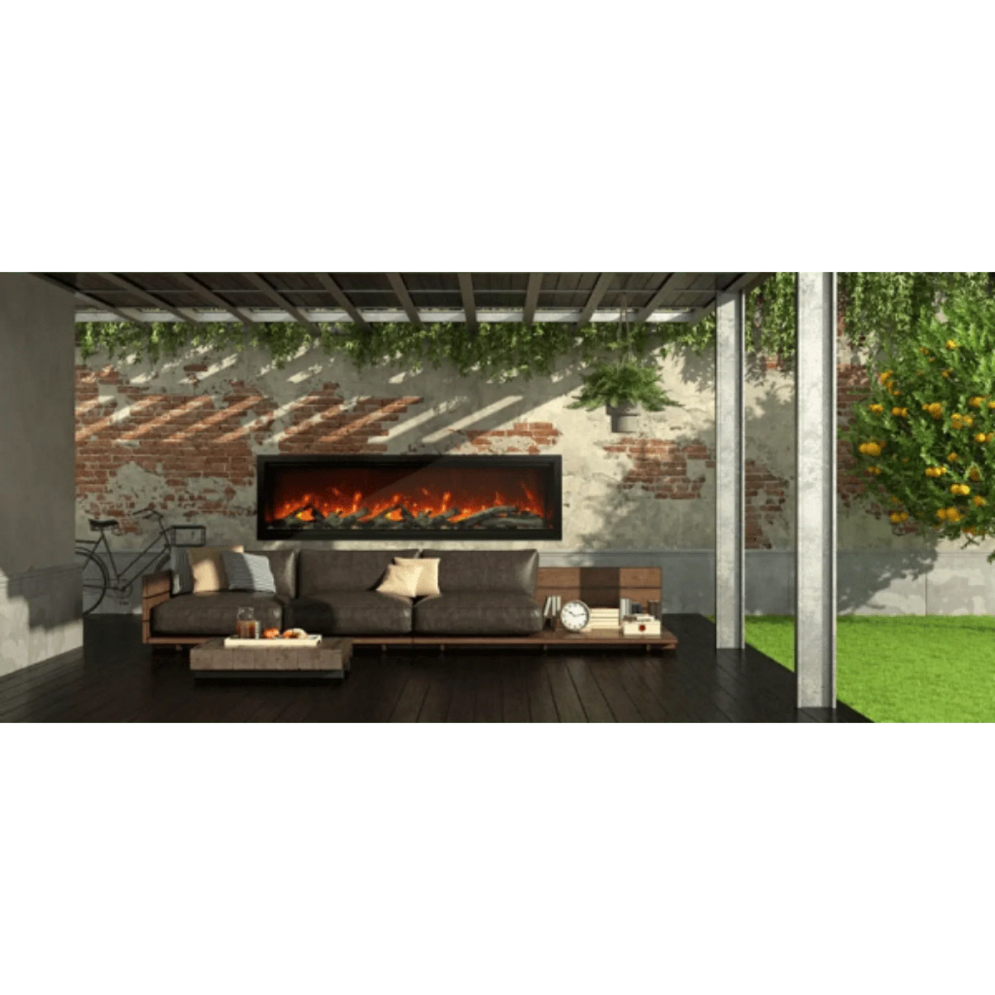 Symmetry Xtra Tall 88" Indoor Outdoor Built-In Smart Electric Fireplace