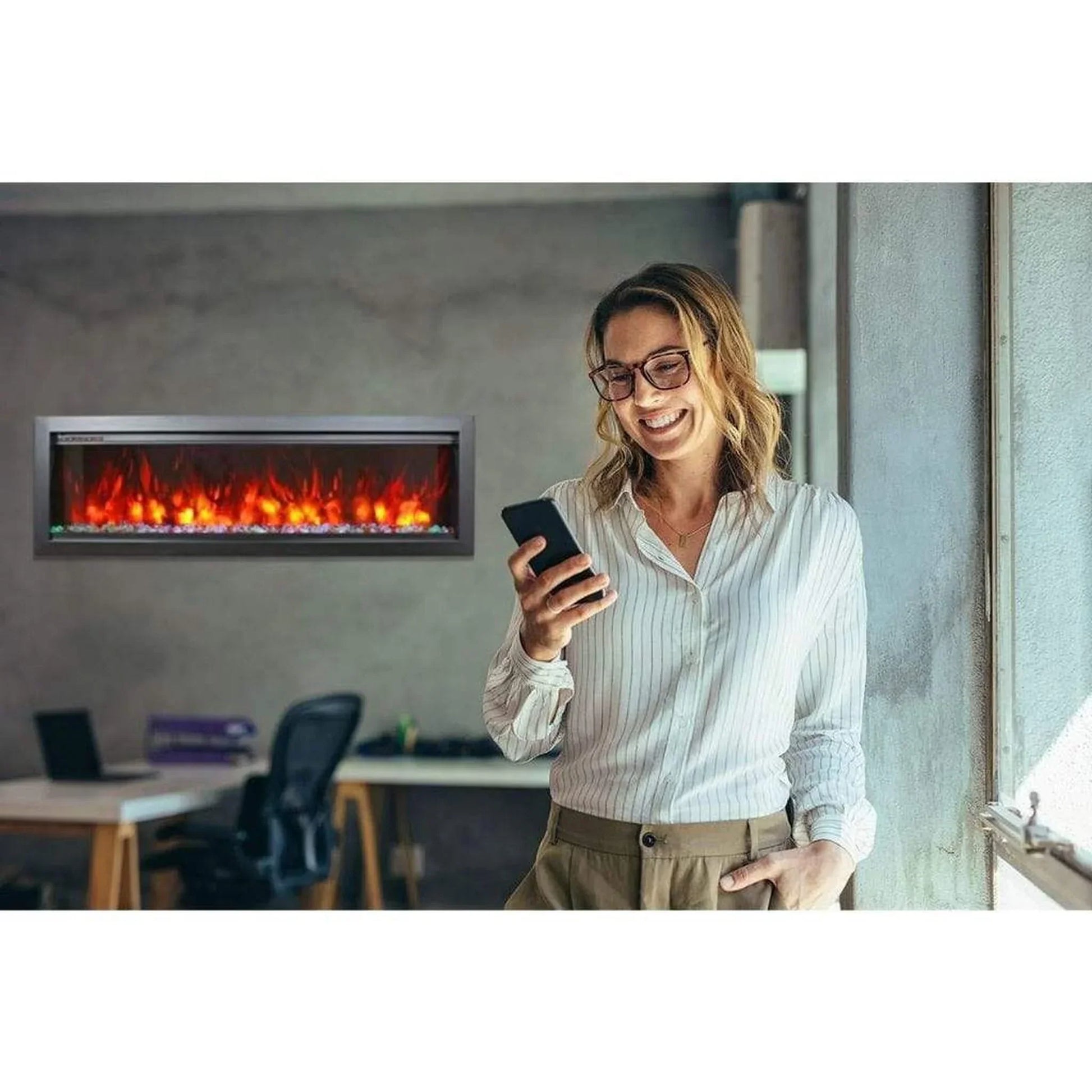 Symmetry Bespoke 60" Indoor Outdoor Built-In Smart Electric Fireplace