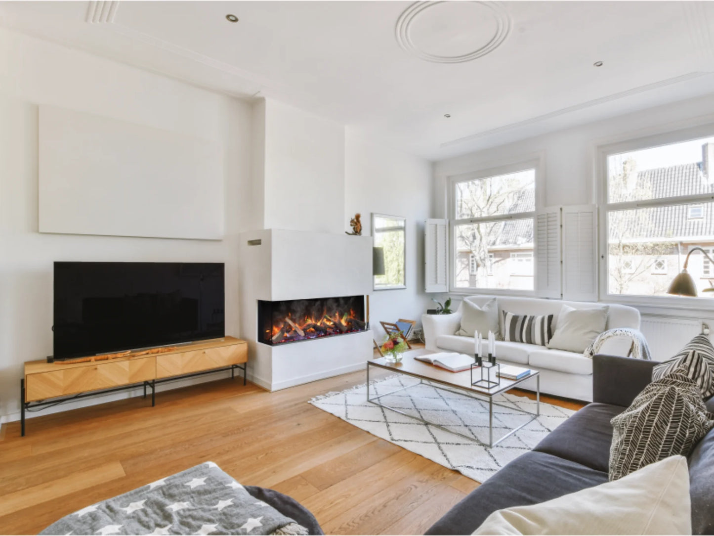 Signature TruView Series 3-sided glass electric fireplace