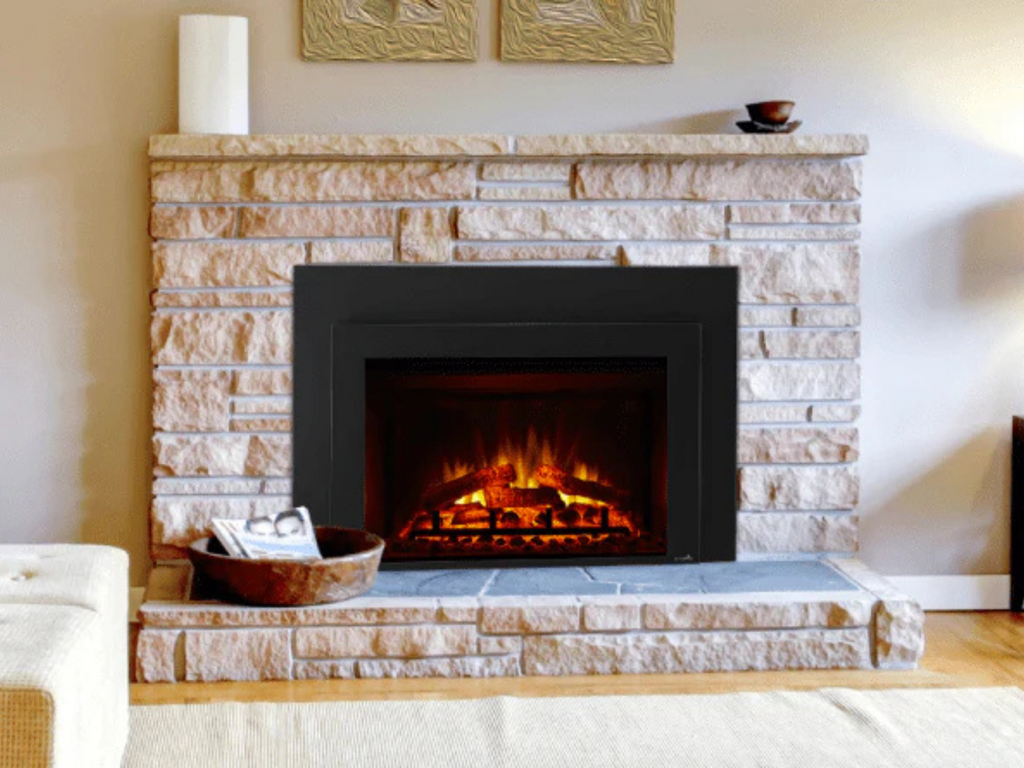 SimpliFire 35" x 23" 4-Sided Small Surround with Removable Bottom Piece for 25" Electric Insert