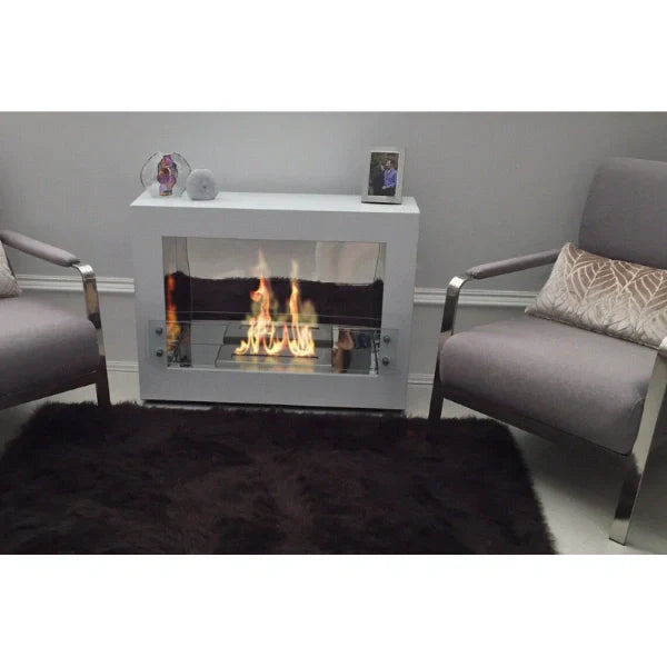 Evoque 35" Freestanding Stainless Steel See-Through Ethanol Fireplace