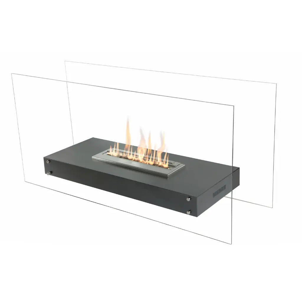 Evoque 35" Freestanding Stainless Steel See-Through Ethanol Fireplace