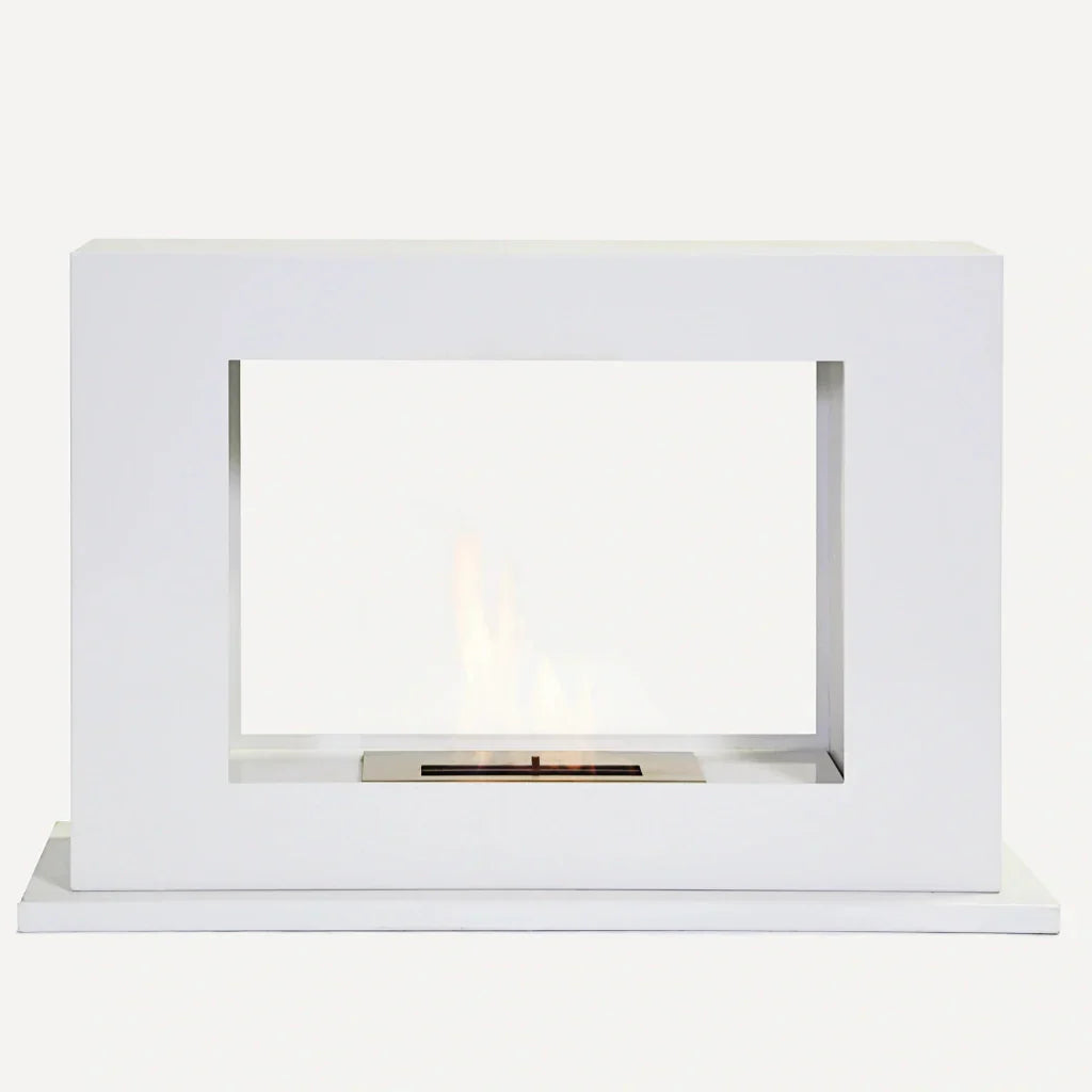 Rogue 2.0 Double Sided 36" White Ethanol Fireplace