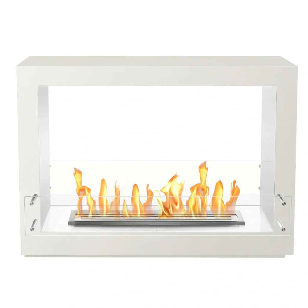 Rogue 2.0 Double Sided 36" White Ethanol Fireplace