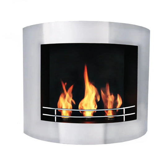 Prive 34" Stainless Steel Wall Mounted Ethanol Fireplace