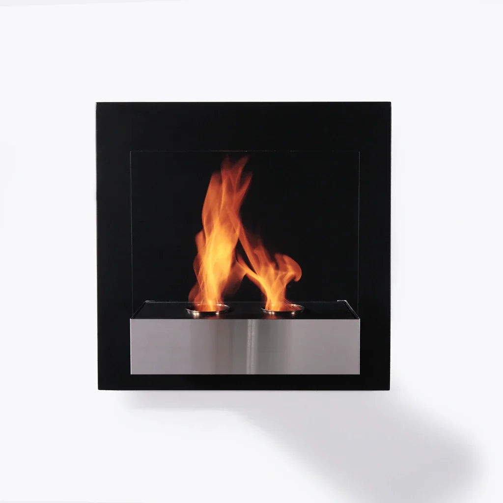 Lotte 35" Stainless Steel Wall Mounted Ethanol Fireplace