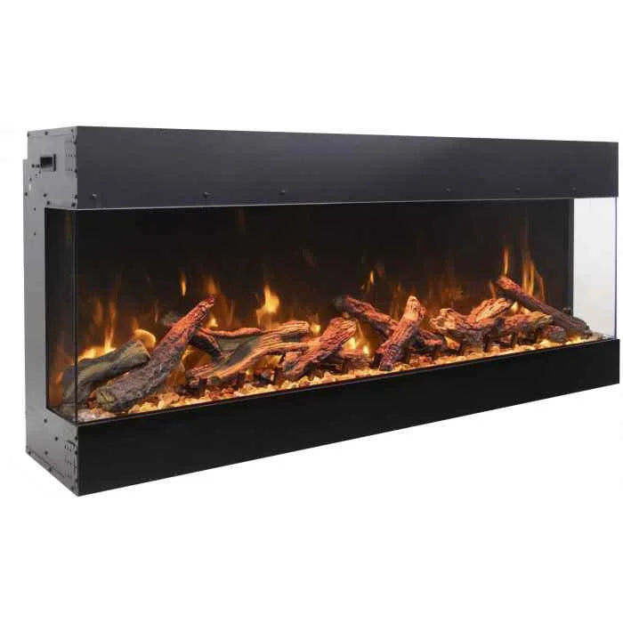 Amantii Tru View Bespoke 75" Indoor Outdoor 3 Sided Electric Fireplace | TRV-75-BESPOKE