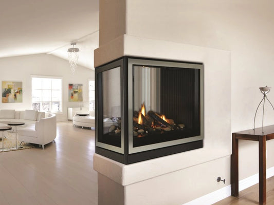 Empire White Mountain Hearth Tahoe Clean Face 36" Direct Vent Premium Peninsula Gas Fireplace with Millivolt Control and On/Off Switch