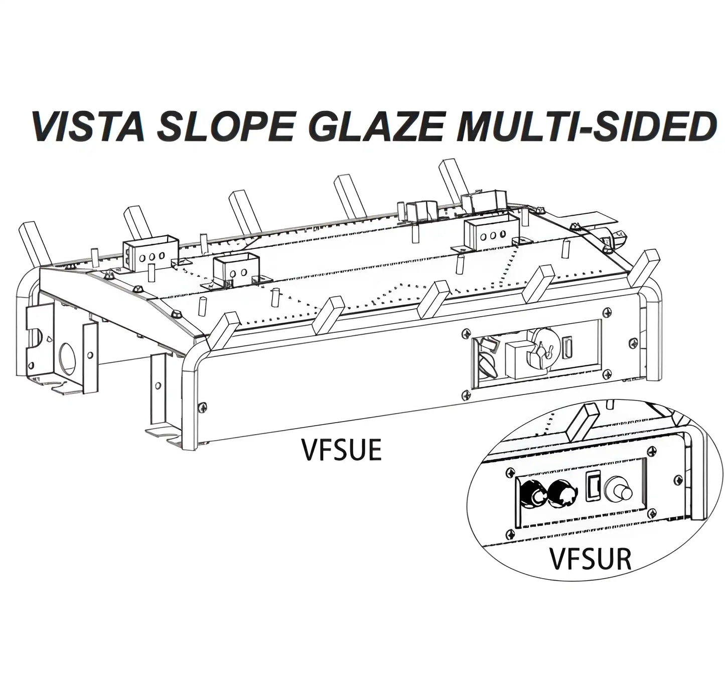 Empire Hearth 30" Multi-Sided Slope Glaze Burner with Electronic Remote for Vent Free GAS Log Sets Slope Glaze Vista
