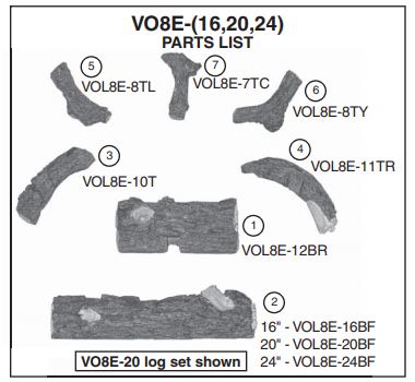Real Fyre G9E Series Replacement Logs for Golden Oak Designer & Split Oak