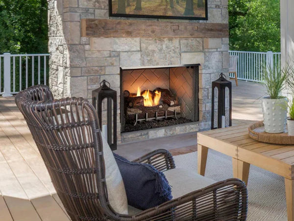 Majestic Vesper 36" Traditional Outdoor Vent Free Gas Fireplace with Traditional Stacked Refractory