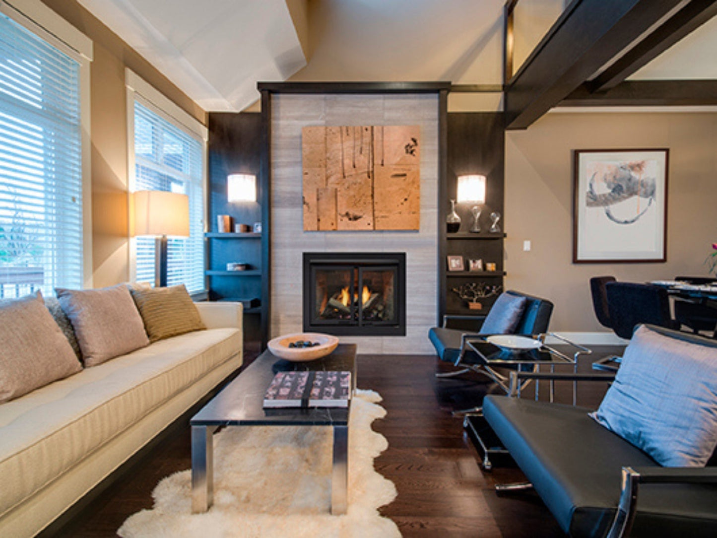 Lo-Rider 36" Circulating Clean Face Vent Free Gas Firebox with Cement Gray Traditional panels