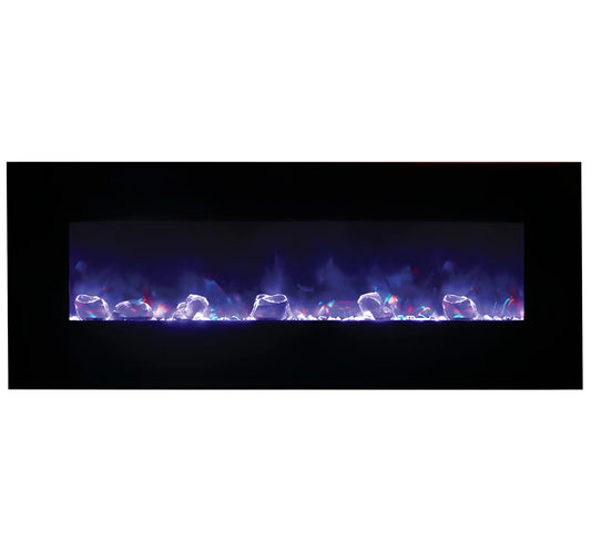 Amantii Panorama Glass Surround 88 Inch Wall Mount Electric Indoor/Outdoor Fireplace