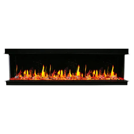 Litedeer Homes WarmCastle 50" 3-Side Smart Control Electric Fireplace With Crystal Media