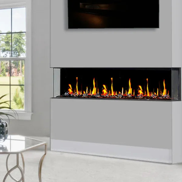 Litedeer Homes WarmCastle 50" 3-Side Smart Control Electric Fireplace With Crystal Media