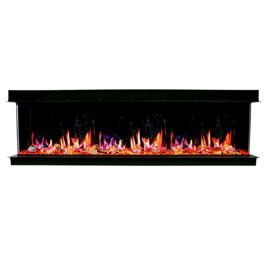 Litedeer Homes WarmCastle 60" 3-Side Smart Control Electric Fireplace With Crystal Media