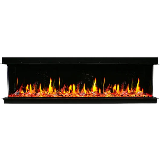 Litedeer Homes WarmCastle 72" 3-Side Smart Control Electric Fireplace With Crystal Media