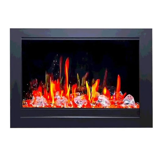 Litedeer Homes LiteStar 30" Crystal Pebble Smart Electric Fireplace Inserts With App Diamond-like CrystalII-Crystal