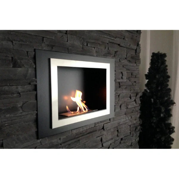 Fiorenzo 33" Stainless Steel Wall Mounted Ethanol Fireplace