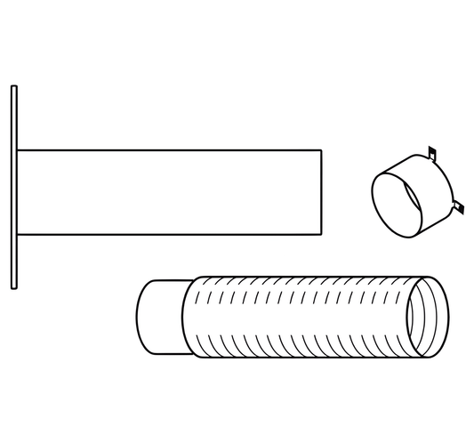 Superior Outside Air Kit Collar, Hood and 3' Flex Pipe for Floor Venting